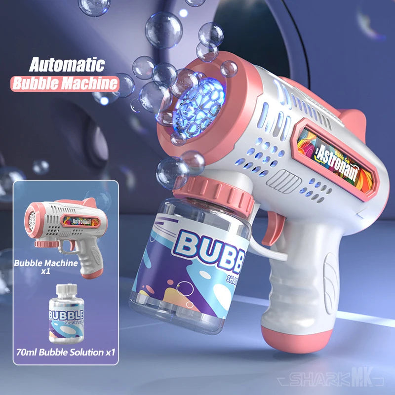 8 Hole Bubble Gun, Automatic Bubble Machine Children No-spill bubble toy Portable Park Bubble Blower for Kids