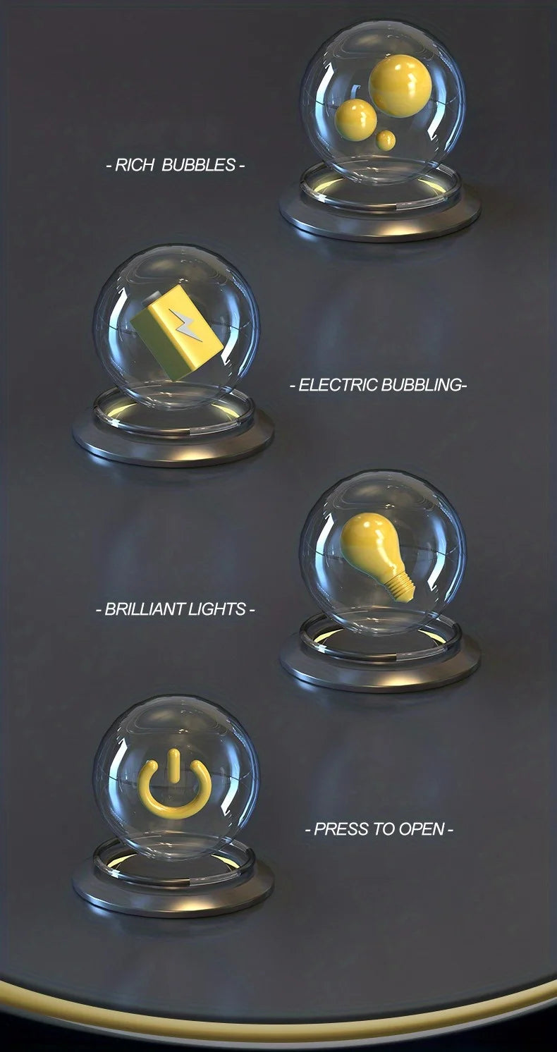 40 Holes Electric Bubble Machine Handheld Automatic Space Light Bubble Gun Kids Outdoor Battle Toys Without Bubble Water