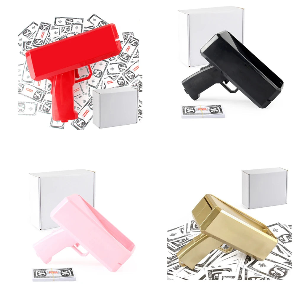 Shoot Money Gun Toy Funny Party Game Banknote Shoot Pistol Paper Money Wedding Birthday Decoration Shooter Throwing Toys Kids