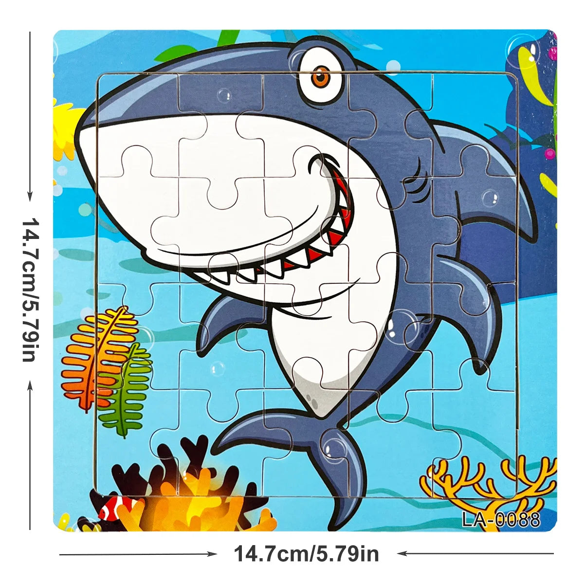 1pc 14.7cm/5.79in Wooden Jigsaw Puzzle Transportation Vehicle Marine Animal Style Puzzles Game Kids Educational Toy for Children