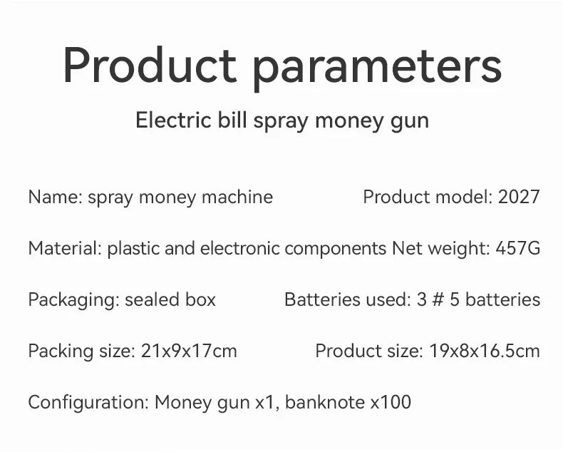 Banknote gun game toys Pistol Party Golden Money Gun Party toys Games Cash Funny toys Wedding Golden Money gun celebrate toy