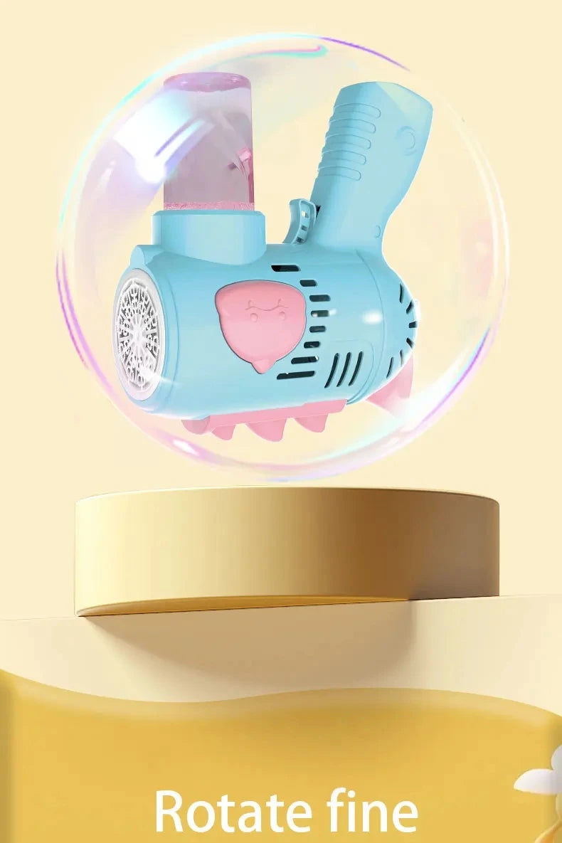 New Dinosaur Electric Automatic Light Bubble Machine Bubble Gun Summer Beach Bathing Outdoor Games Children's Gift Toys