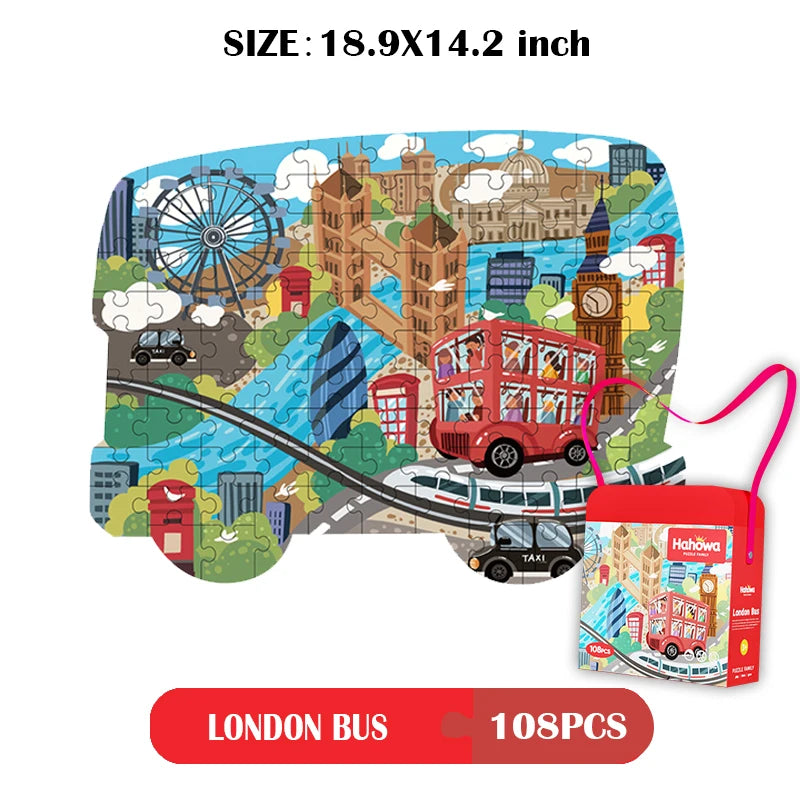 Hahowa Unique Animal Puzzle Children Jigsaw Puzzle Toy With Paper Gift Box Montesorri Education Games Toys Gifts For Kids Child