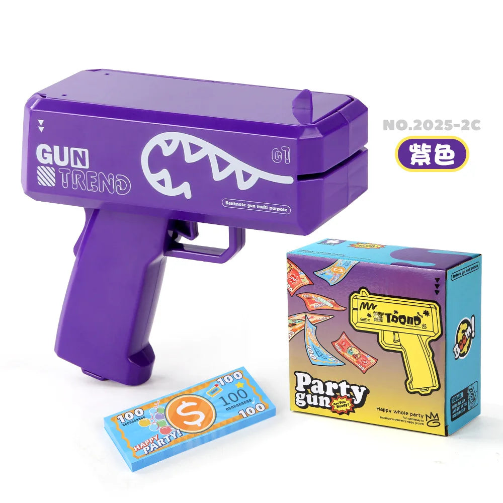 Banknote gun game toys Funny toys Pistol Party Golden Money Gun Party toys Games Wedding Golden Money gun celebrate toy Cash