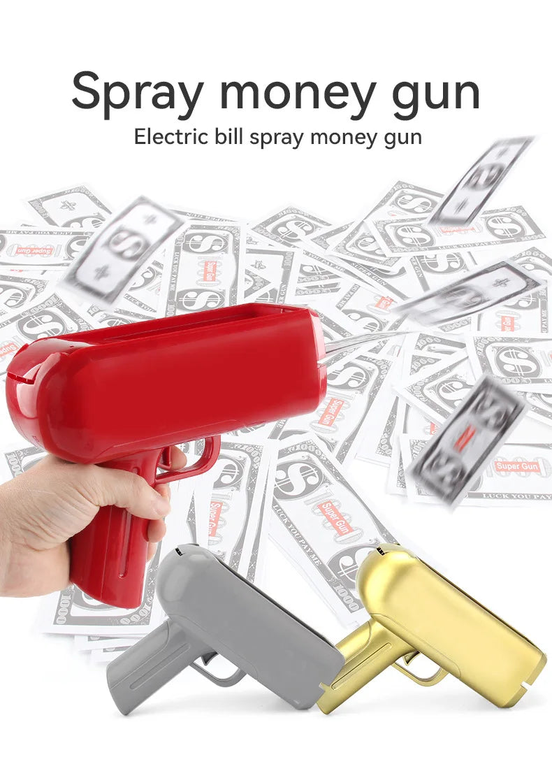 Banknote gun game toys Pistol Party Golden Money Gun Party toys Games Cash Funny toys Wedding Golden Money gun celebrate toy
