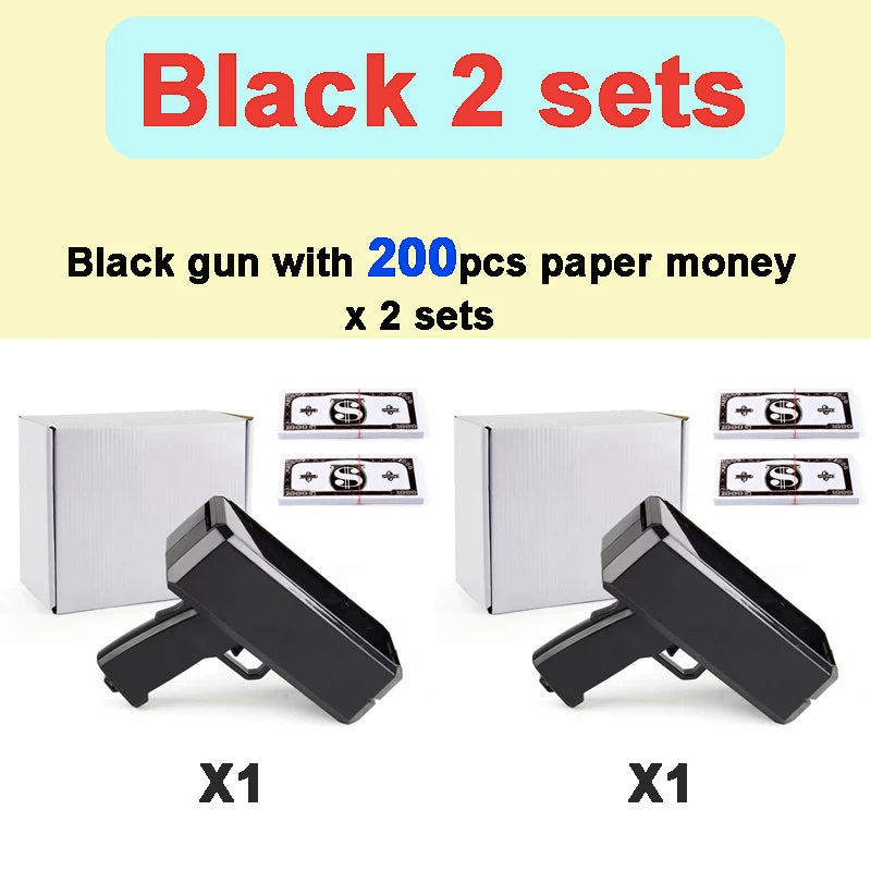 Adult Shoot Money Gun Toy Funny Party Game Banknote Shoot Pistol Paper Money Wedding Birthday Festival Celebration Tools