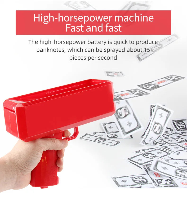 Handheld Cash Shooter for Wedding Birthday Game Movies Bachelor Props Party Supplies Celebration Spray Money Gun Festival Deco