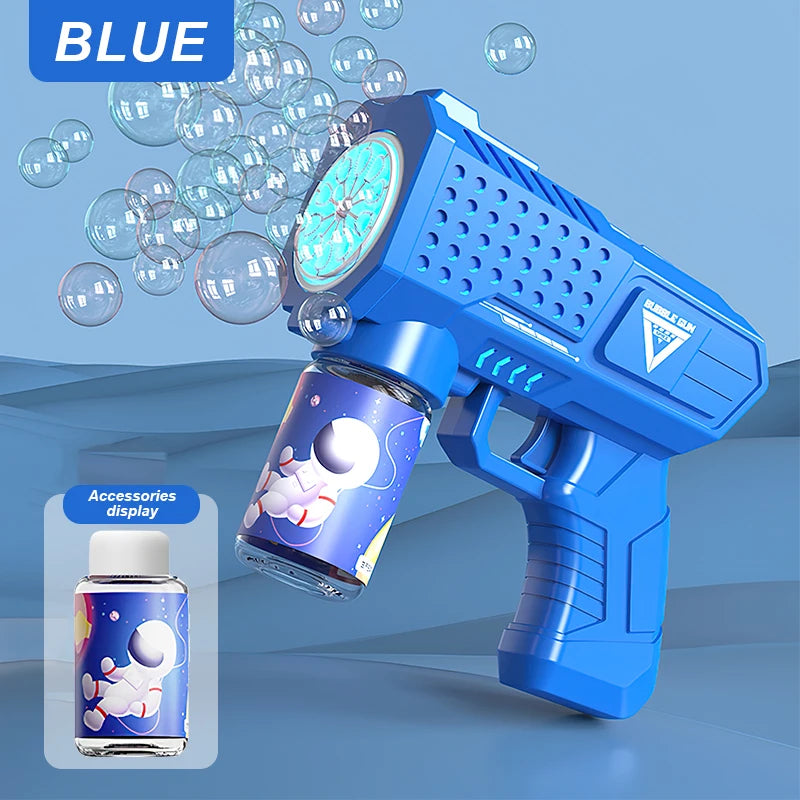10 hole handheld fully automatic Gatling children's blowing bubble gun bubble machine without battery and bubble water