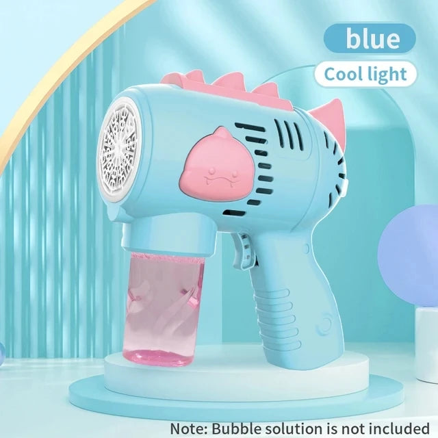 New Dinosaur Electric Automatic Light Bubble Machine Bubble Gun Summer Beach Bathing Outdoor Games Children's Gift Toys