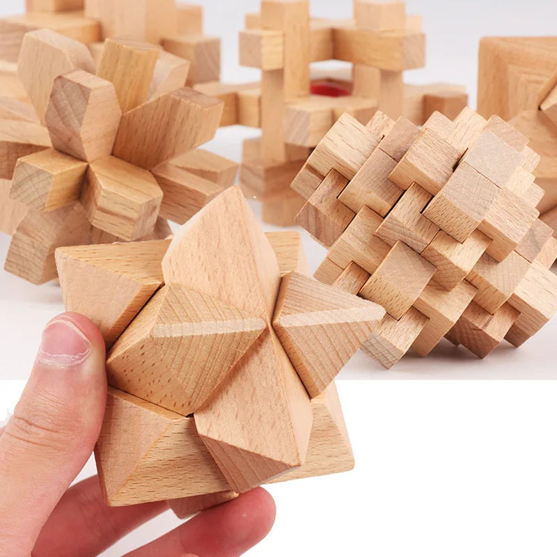 Lu Ban Puzzle Wooden Brain Toys IQ Games Children And Adults Casse Tete Rompecabezas 3D De Madera Juegos De Inteligencia