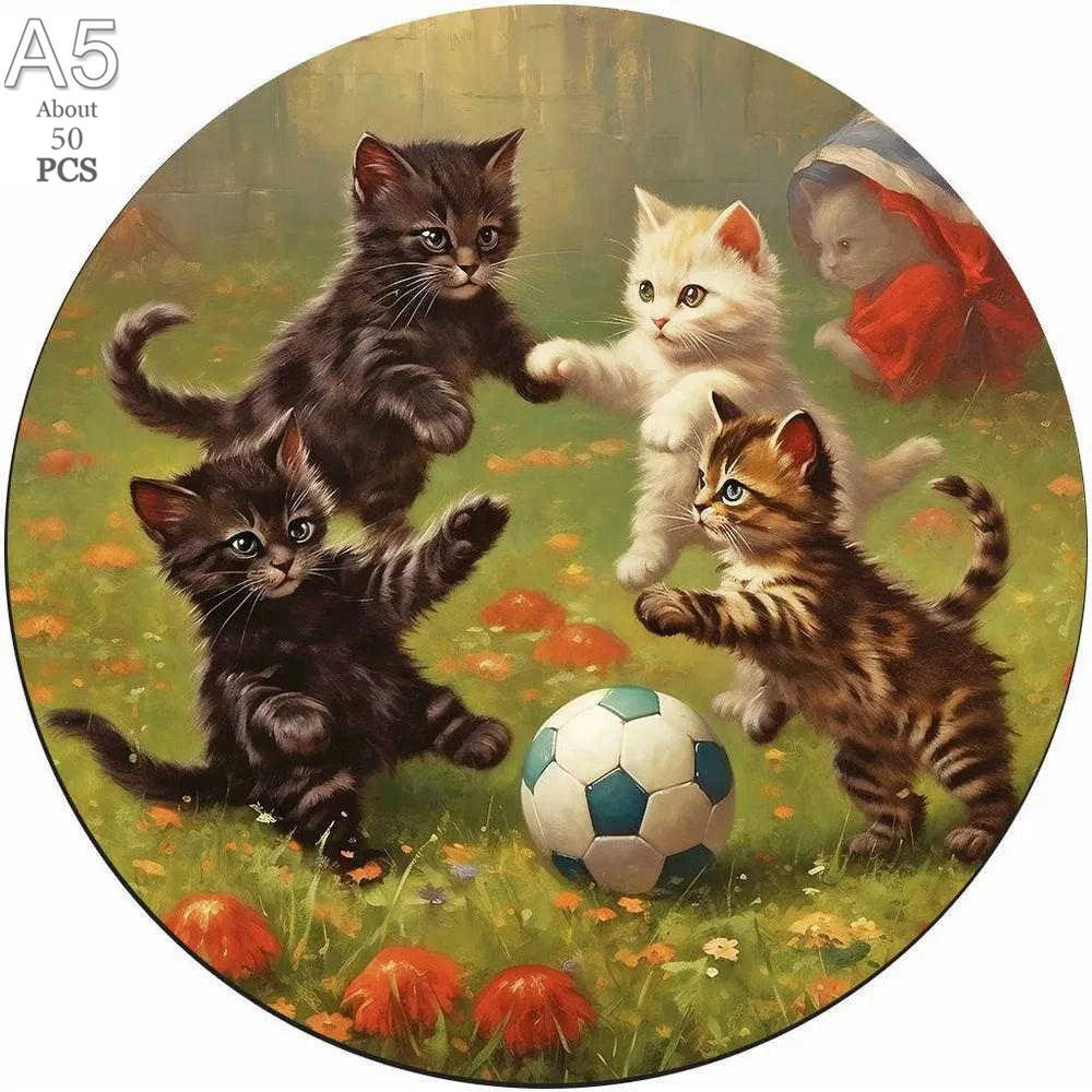 Wooden Animal Jigsaw Puzzle for Adults Kids Toy Circular Puzzle Puzzles Set Birthday Gift Brain Teaser Family Interactive Game