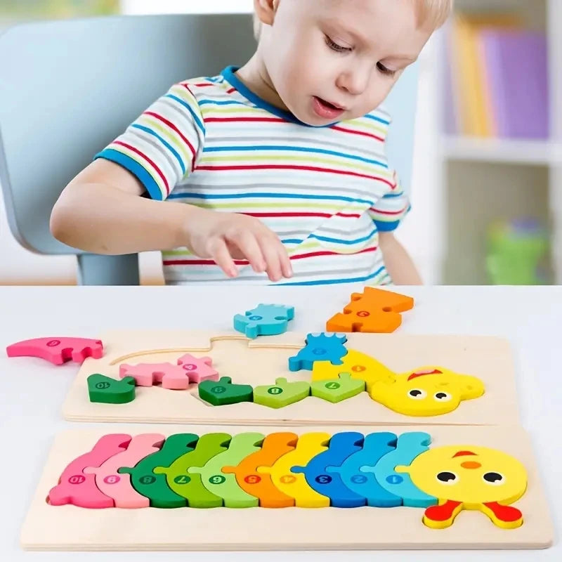 Wooden Puzzles for Kids,  Number Puzzle,  Dinosaur Puzzles and Animal ,Traffic,Characte Jigsaw Toys for Boy Girl Ideal Gift, 1-6