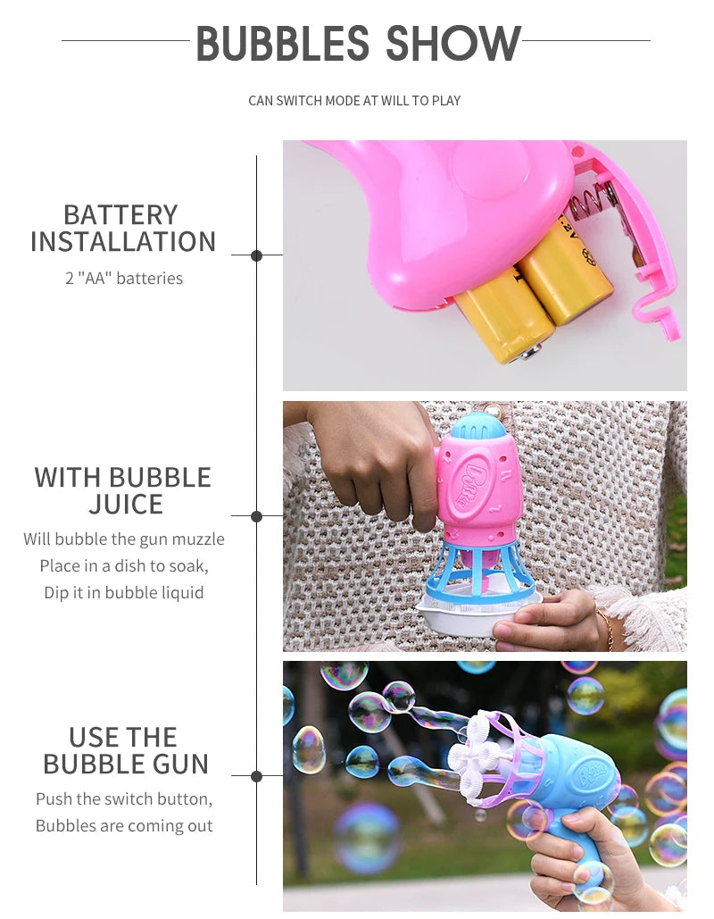 Bubble gun Creative Bubble In Bubble Toys Soap bubbles Machine Blower Maker Summer Outdoor party Games toys for kids boys girls