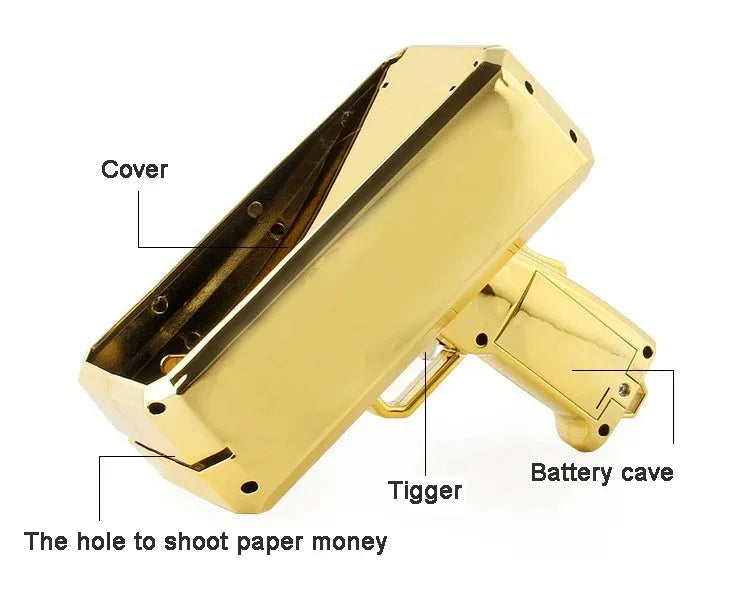 Handheld Cash Shooter for Wedding Birthday Party Game Movies Bachelor Props Party Supplies Celebration Spray Money Gun