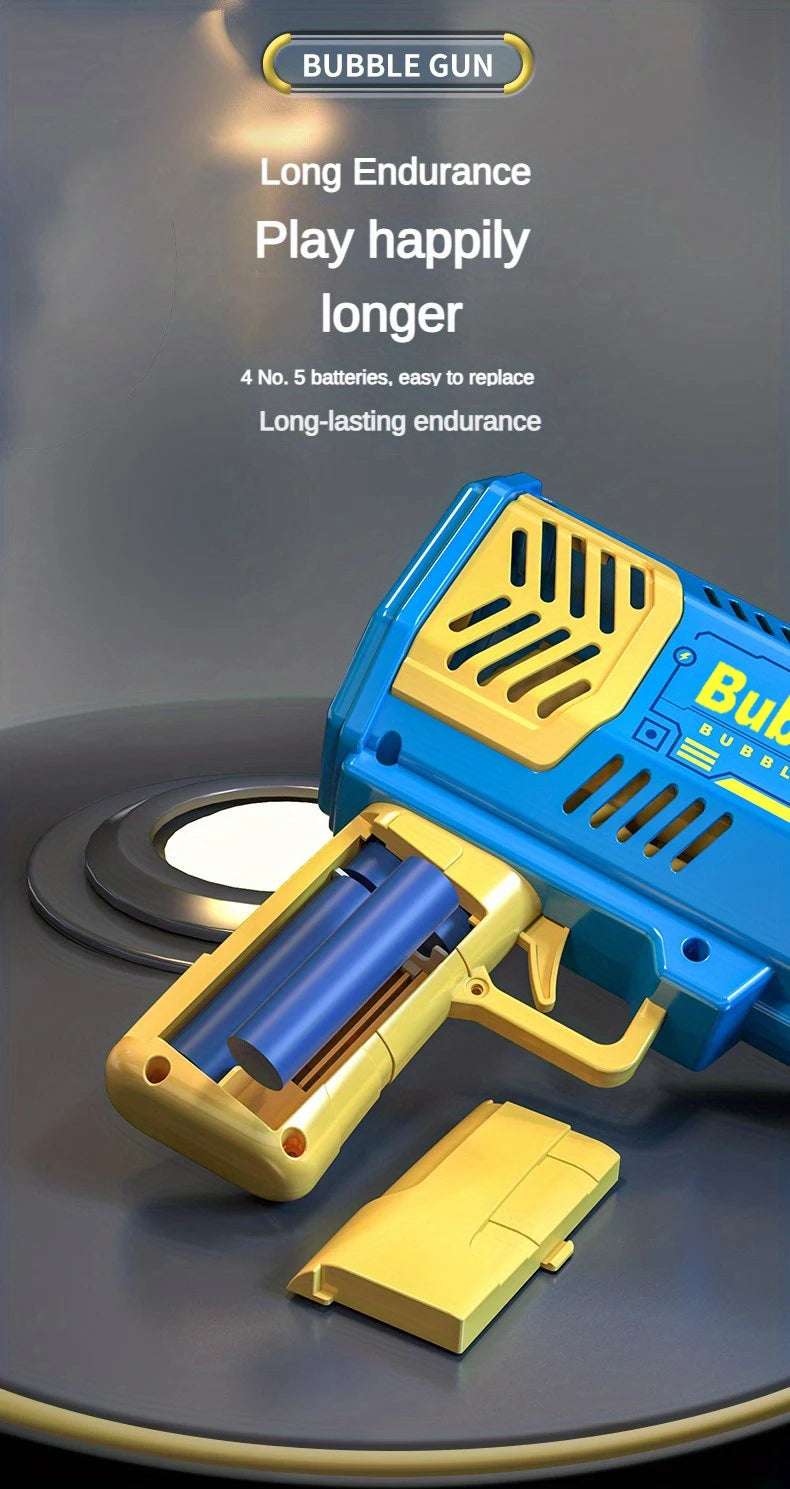 40 Holes Electric Bubble Machine Handheld Automatic Space Light Bubble Gun Kids Outdoor Battle Toys Without Bubble Water