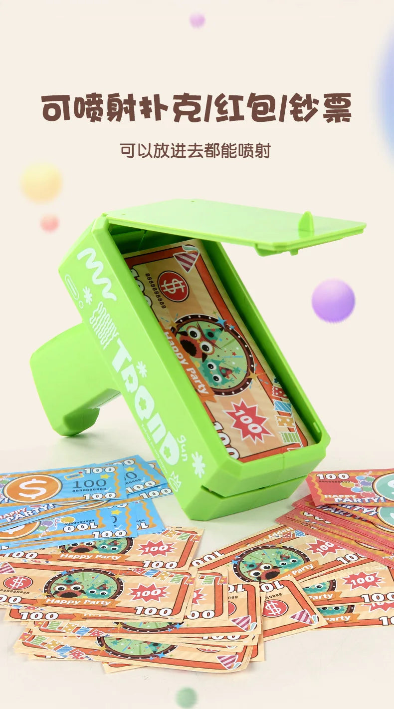 Banknote gun game toys Funny toys Pistol Party Golden Money Gun Party toys Games Wedding Golden Money gun celebrate toy Cash
