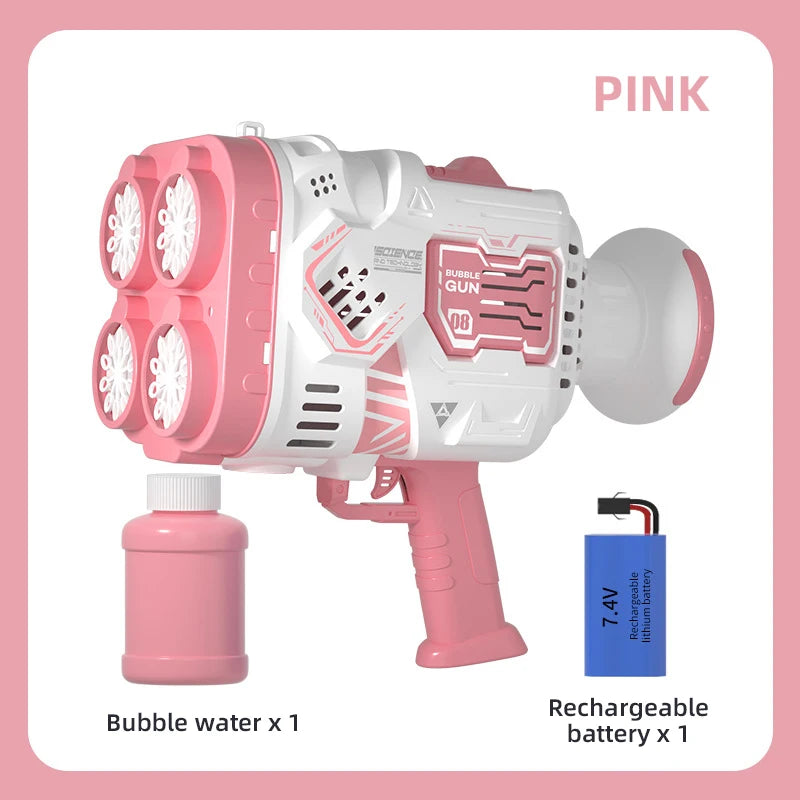 40 Holes Full Automatic Bubble Gun Toys For Kids Colorful Lights Soap Bubble Machine Outdoor Wedding Party Toy Games Gift