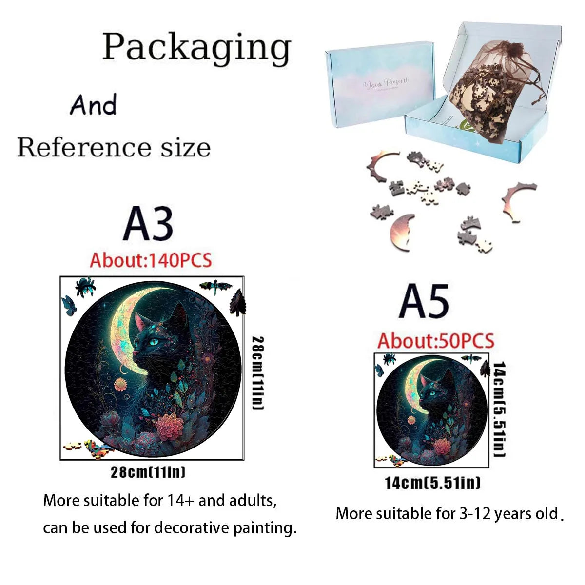 Populal Cat Jigsaw Wooden Puzzle Children'S Puzzle Gifts Unique Family Puzzle Games Wooden Diy Crafts Games