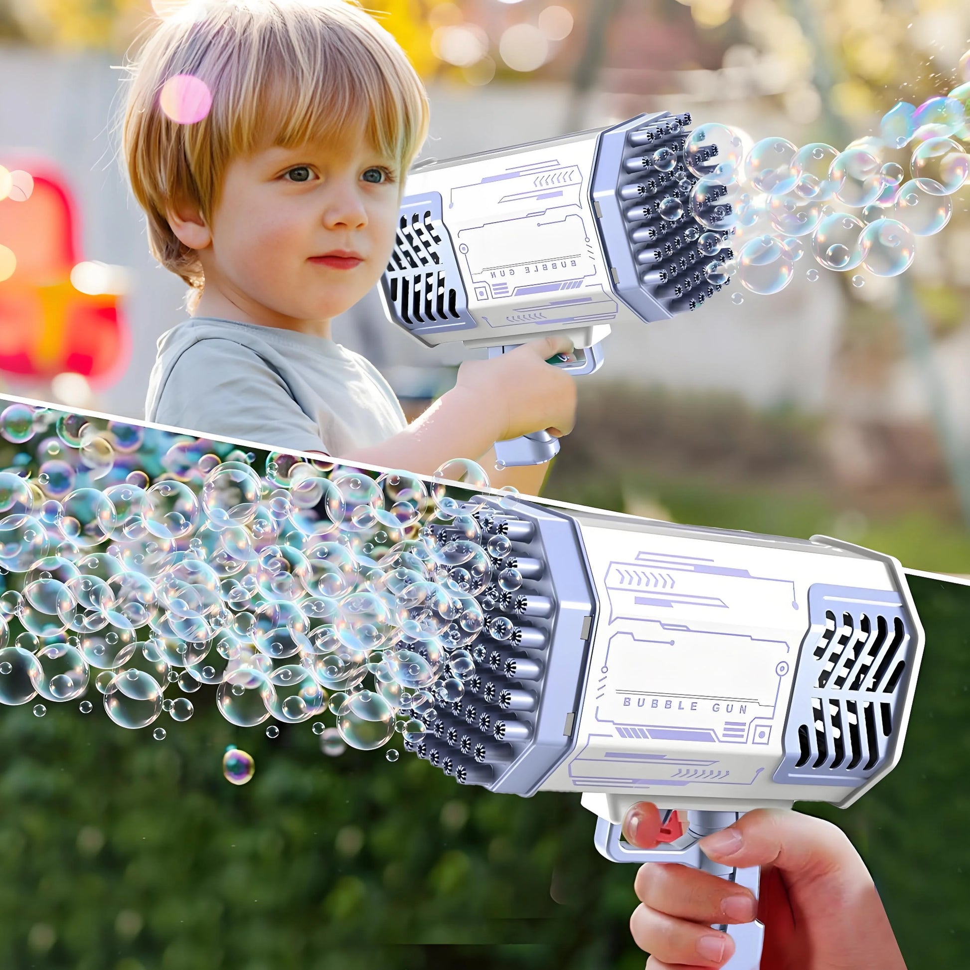 Automatic Bubble Blaster Gun with LED Lights | Non-Stop Thousands of Bubbles | Outdoor Indoor Fun for Toddlers to Kids