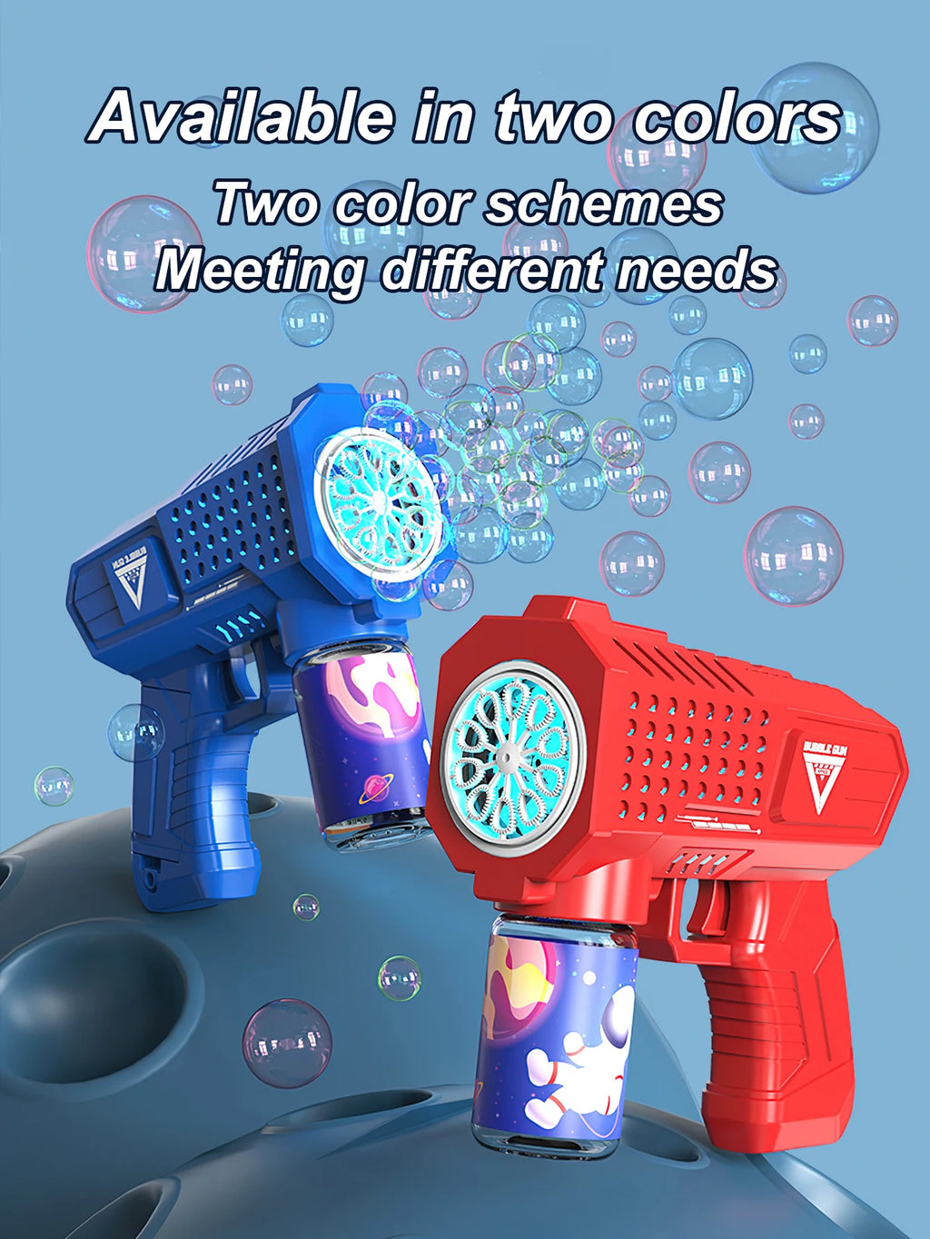 10 hole handheld fully automatic Gatling children's blowing bubble gun bubble machine without battery and bubble water