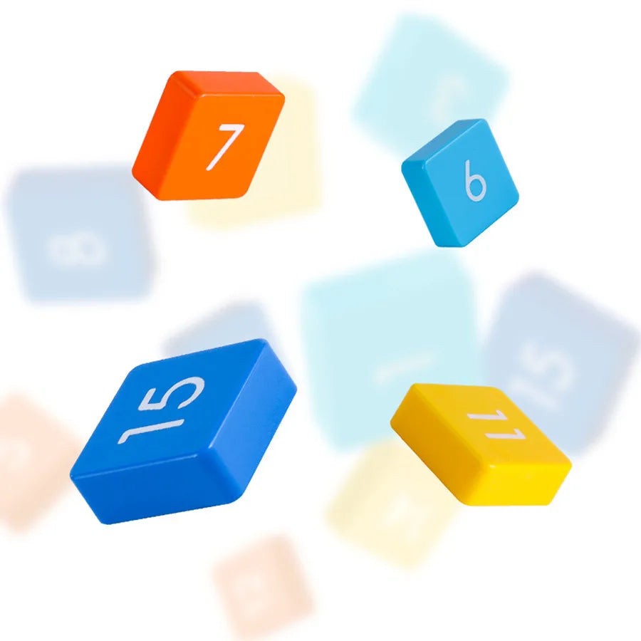 Number Klotski 4x4 Macaron Magnetic Speed Sliding Block Game Educational Puzzle Toy Brain Tester for Kids Children Birthday Gift