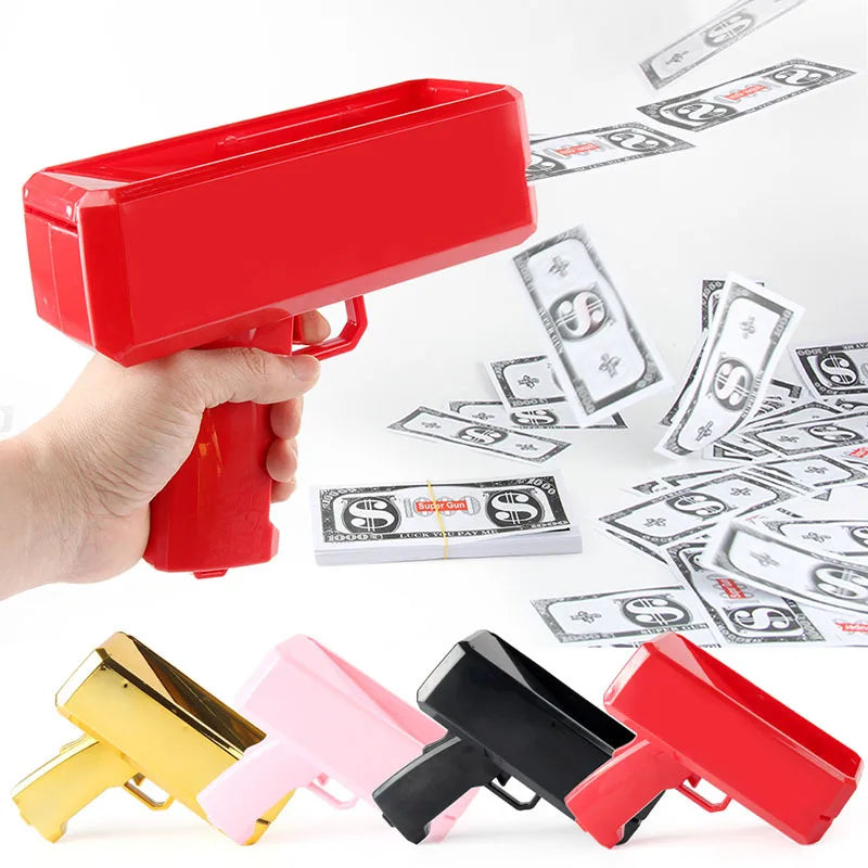 Adult Shoot Money Gun Toy Funny Party Game Banknote Shoot Pistol Paper Money Wedding Birthday Festival Celebration Tools