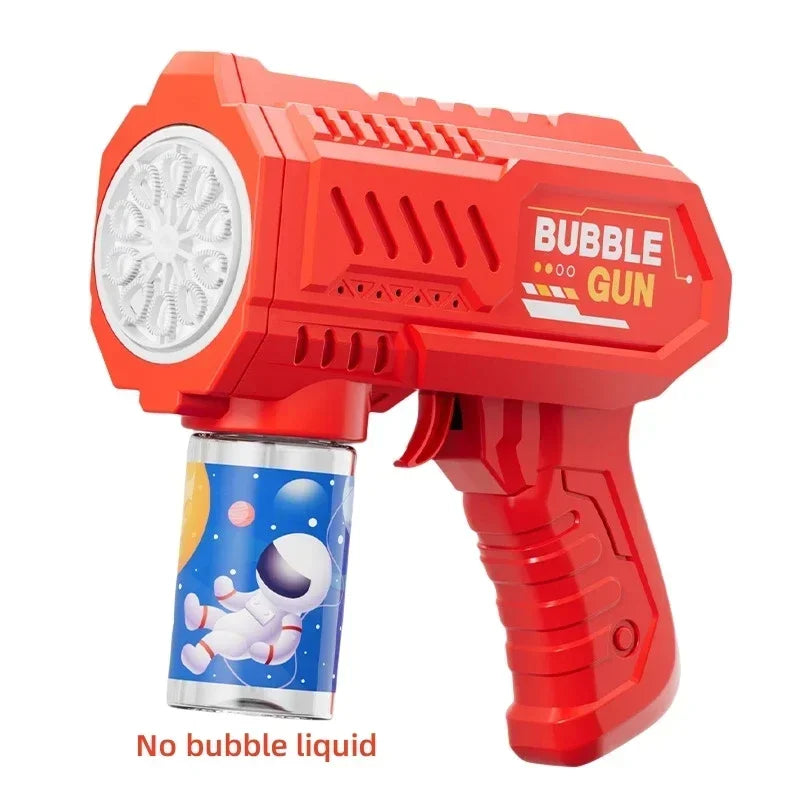 32 Holes Children Bubble Gun Toys LED Light Astronaut Shape Electric Automatic Soap Bubbles Machine for Kids Outdoor Toys Gifts