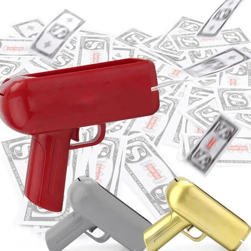Banknote gun game toys Pistol Party Golden Money Gun Party toys Games Cash Funny toys Wedding Golden Money gun celebrate toy
