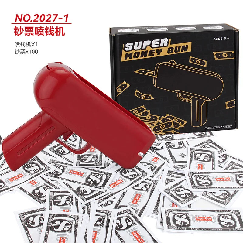 Banknote gun game toys Pistol Party Golden Money Gun Party toys Games Cash Funny toys Wedding Golden Money gun celebrate toy