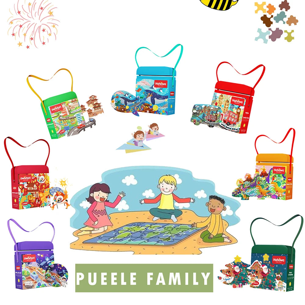 Hahowa Unique Animal Puzzle Children Jigsaw Puzzle Toy With Paper Gift Box Montesorri Education Games Toys Gifts For Kids Child