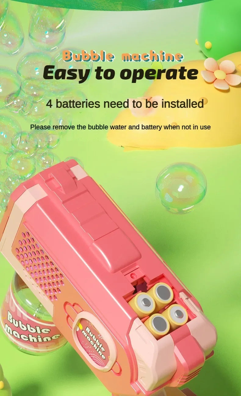 Space Electric Automatic Bubble Machine Bubble Gun Summer Beach Bathing Outdoor Games Children Fantasy Kids Bubble Toy