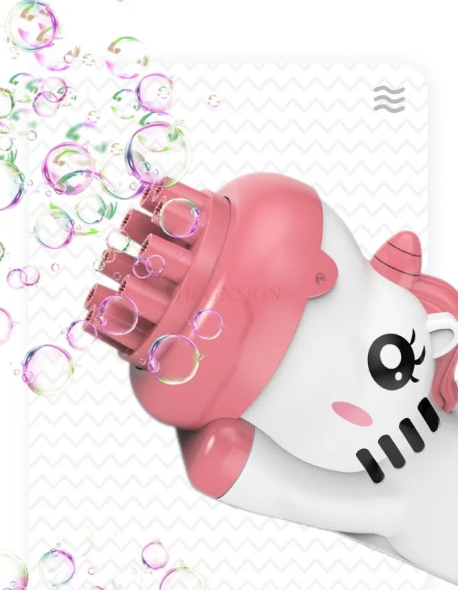 Tiger Blowing Bubble Machine Children's Handheld Gatling Machine Gun Electric Girl Heart Pop Toy