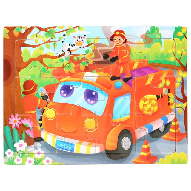 Economy 30piece Montessori 3D Puzzle Cartoon Animal Wooden Jigsaw Puzzle Board Game Educational Toys For Children Gifts