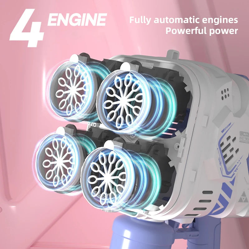 40 Holes Full Automatic Bubble Gun Toys For Kids Colorful Lights Soap Bubble Machine Outdoor Wedding Party Toy Games Gift