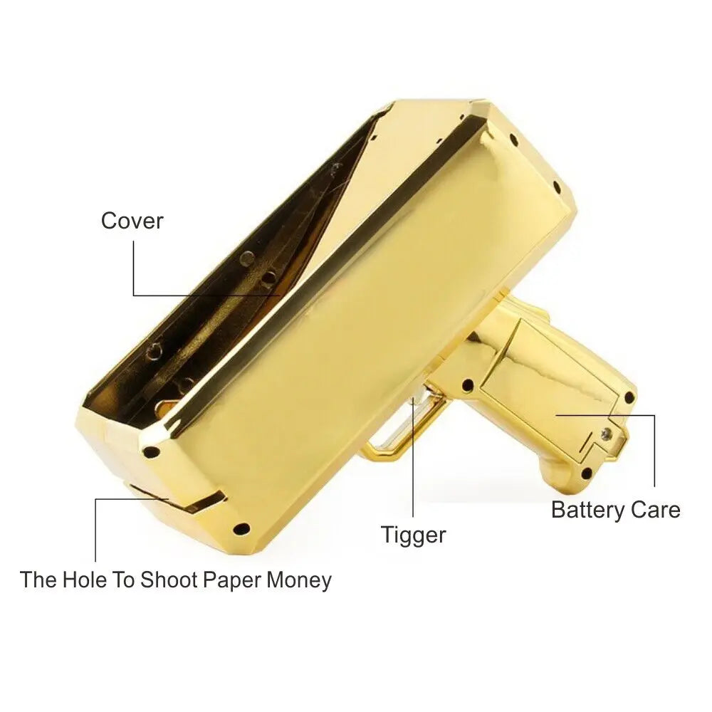 Super Money Gun Shooter 'Make It Rain' Toy Gun for Kids Halloween Xmas Holiday Party Game Indoor Outdoor Fun Birthday Gift