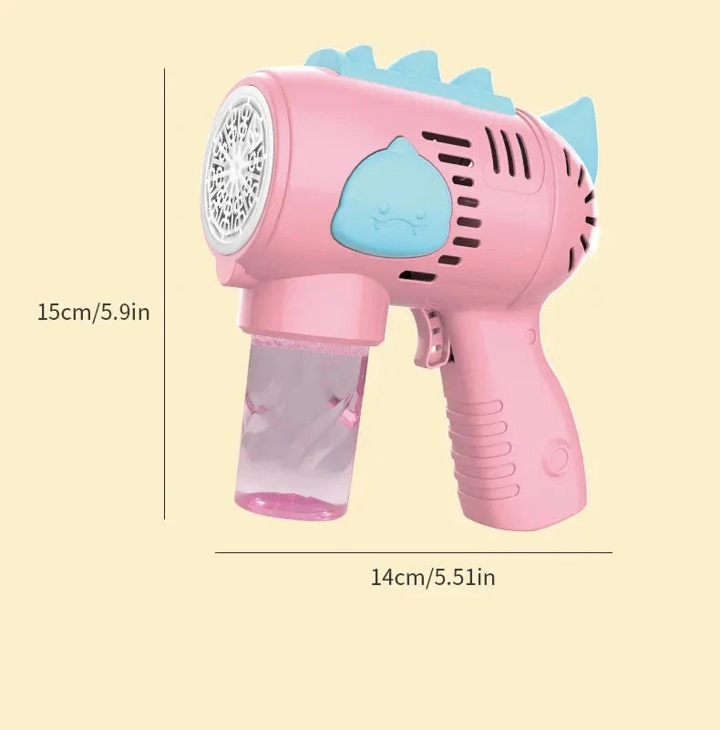 New Dinosaur Electric Automatic Light Bubble Machine Bubble Gun Summer Beach Bathing Outdoor Games Children's Gift Toys