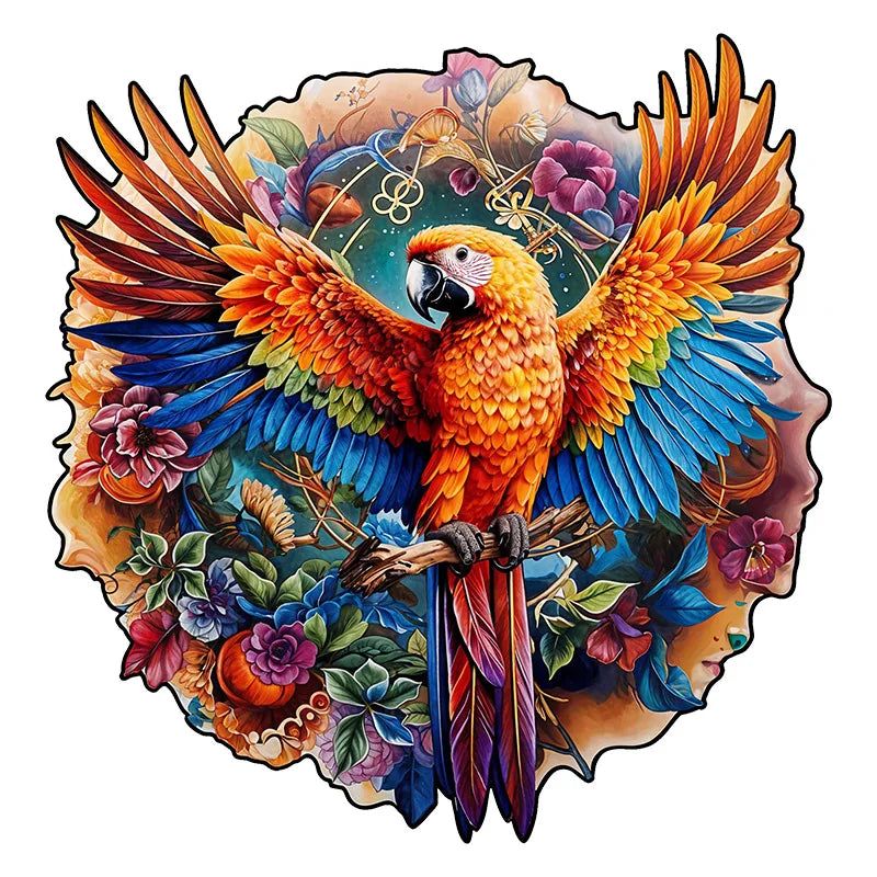 Unique Parrot Pattern Wooden Puzzle, Irregular Animal Shape, Suitable for Holiday Birthday Gifts for Family and Friends