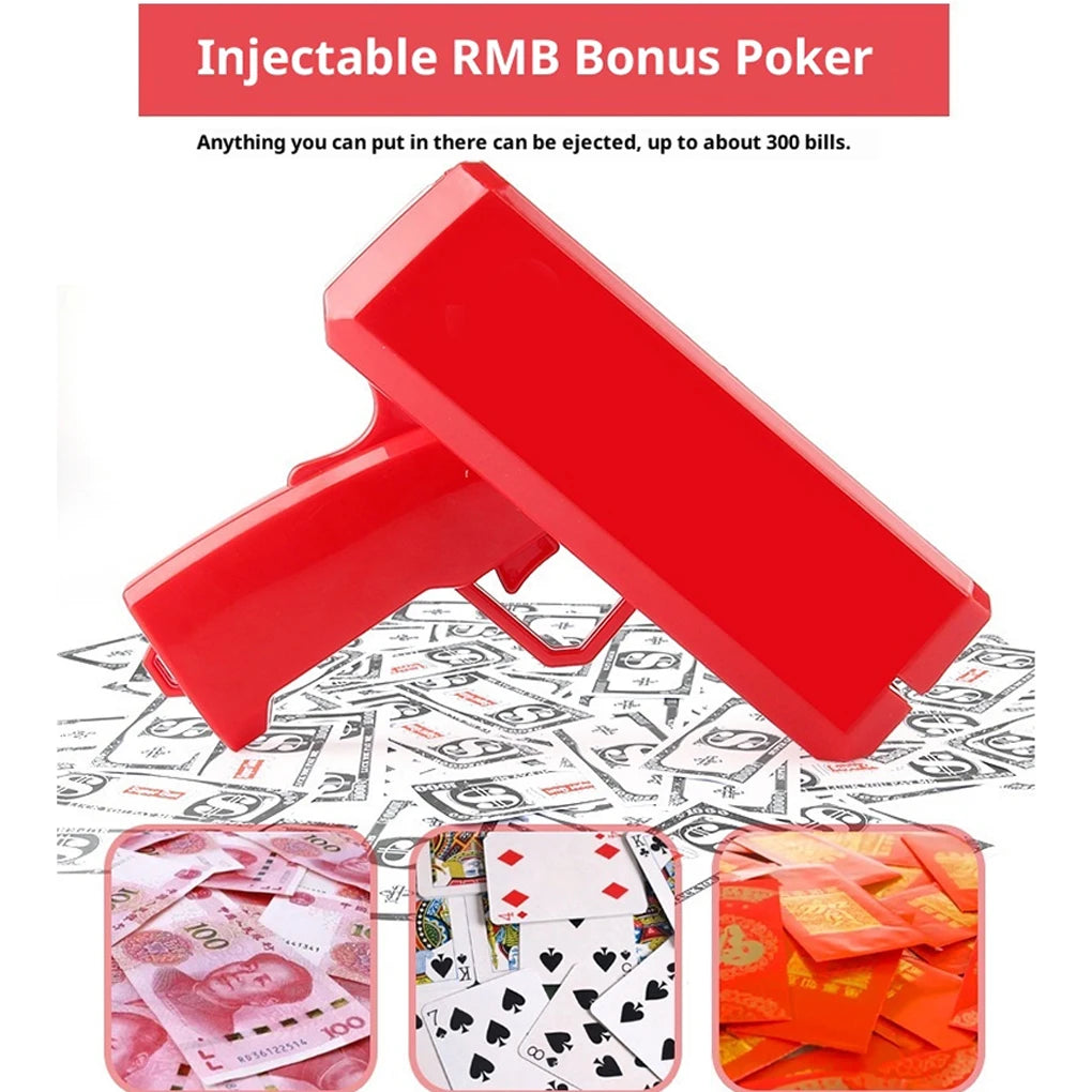 Shoot Money Gun Toy Funny Party Game Banknote Shoot Pistol Paper Money Wedding Birthday Decoration Shooter Throwing Toys Kids