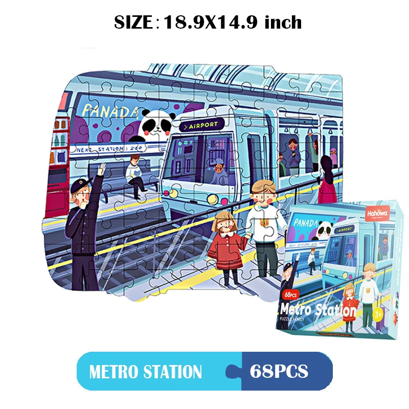 Hahowa Unique Animal Puzzle Children Jigsaw Puzzle Toy With Paper Gift Box Montesorri Education Games Toys Gifts For Kids Child