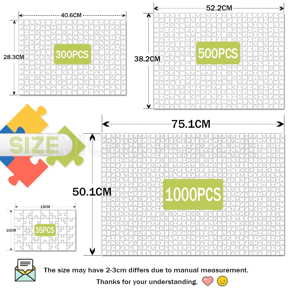 DIY Custom Jigsaw Puzzle Customize Your Own Personalized Picture Puzzle Anniversary Festival Gift Toy 108/200/300/500/1000/1500
