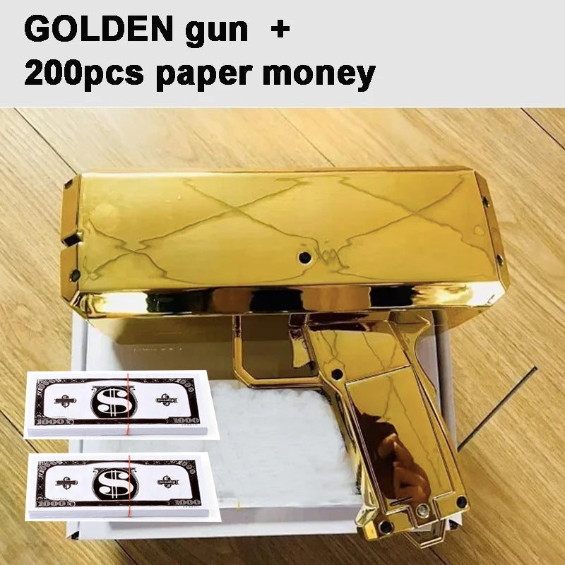 Shoot Money Gun Toy Funny Party Game Shoot Pistol Paper Money Wedding Birthday Christmas Decoration Shooter Throwing Kids Toys