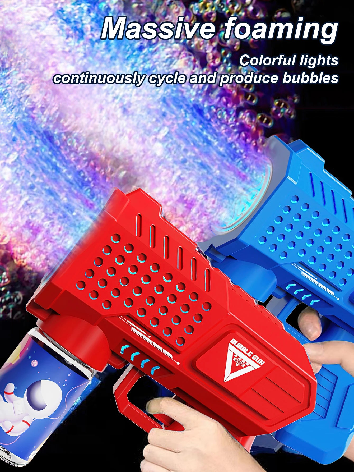 10 hole handheld fully automatic Gatling children's blowing bubble gun bubble machine without battery and bubble water