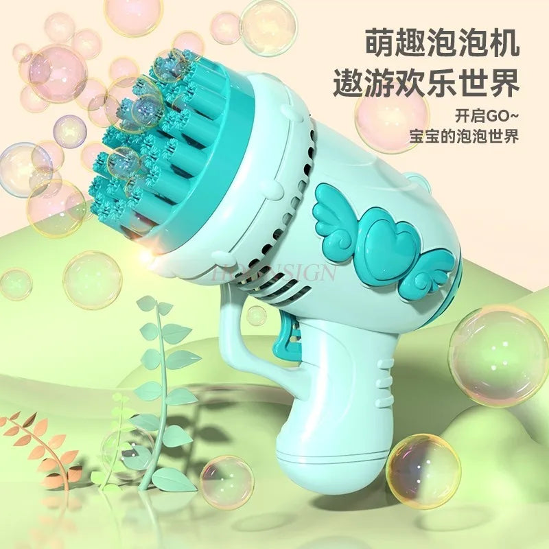 Bubble blowing machine, internet celebrity, angel bubble gun, children's electric fully automatic bubble toy