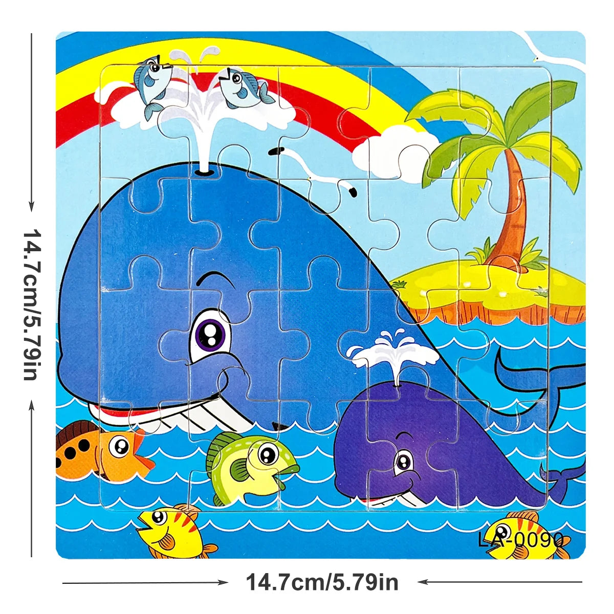 1pc 14.7cm/5.79in Wooden Jigsaw Puzzle Transportation Vehicle Marine Animal Style Puzzles Game Kids Educational Toy for Children