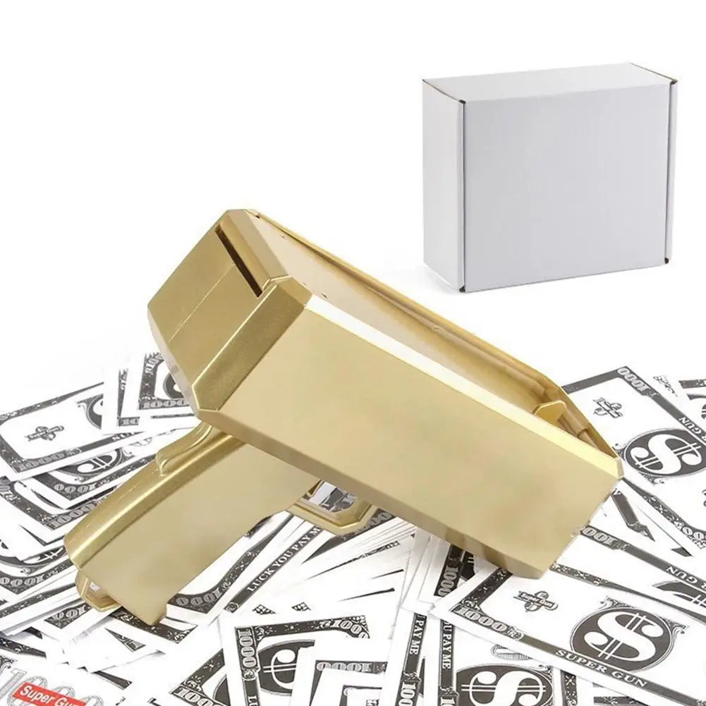 Money Shooter Gun That Look Real Fake Money Gun Shooter with Prop Money Handheld Spary Cash Gun for Game Birthday Decoration