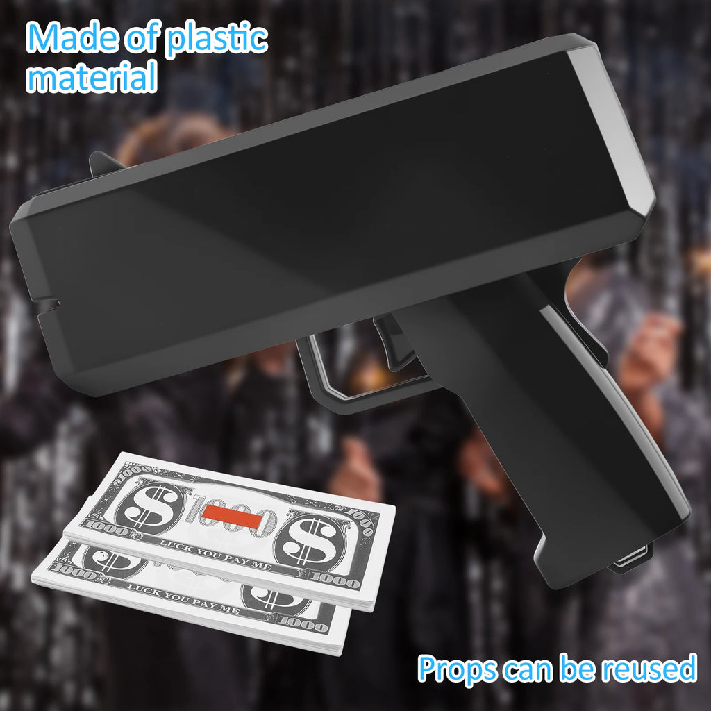 Handheld Cash Shooter Party Supplies Celebration Spray Money Gun Money Spray Tool with 200 Prop Cash For Wedding Birthday Game