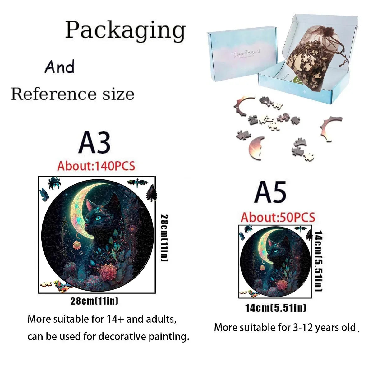 Wooden Animal Jigsaw Puzzle for Adults Kids Toy Circular Puzzle Puzzles Set Birthday Gift Brain Teaser Family Interactive Game