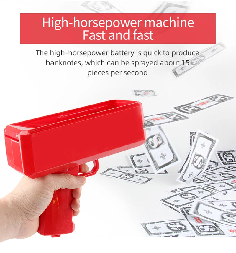 1 Set Handheld Cash Shooter for Wedding Birthday Game Movies Bachelor Props Party Supplies Celebration Spray Money Gun Wholesale