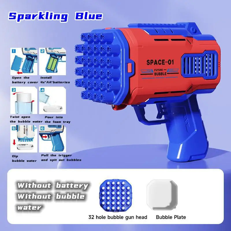 32 hole bubble gun toy parent-child interactive game with a large number of bubble toys Bubble gun without battery Bubble water