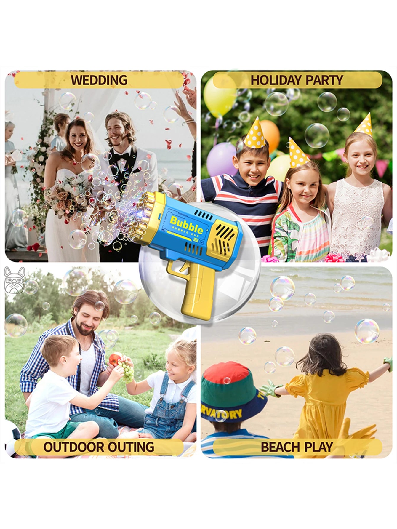 40 Hole bubble toy Launcher Handheld Portable Electric Automatic Bubble Gun Party Birthday Gift Toy(without Bubble Water)